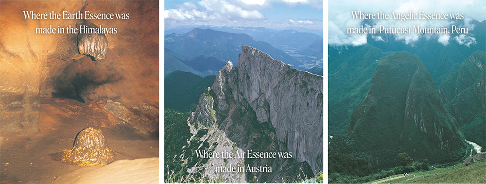 Entstehungsorte der Earth Essence, Air Essence und Angelic Essence