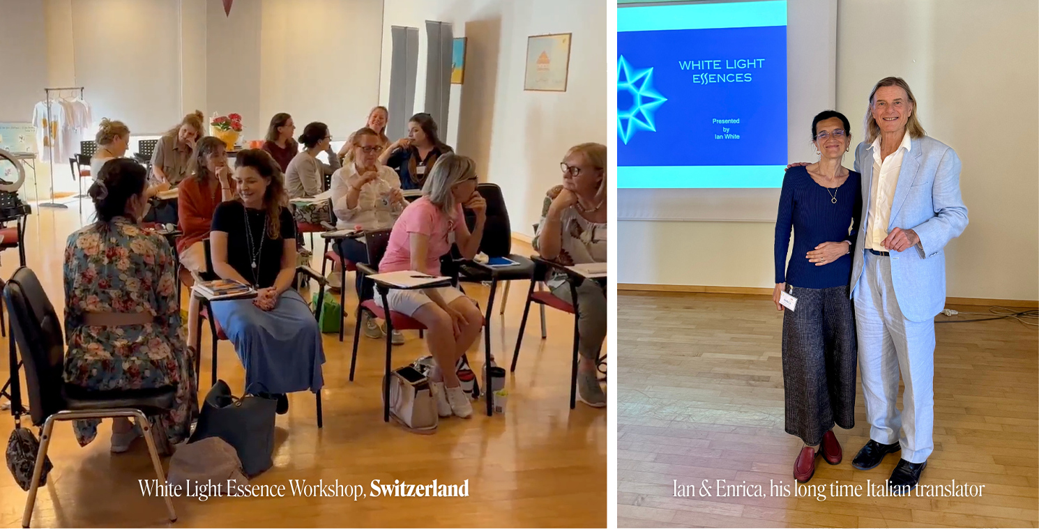 Teilnehmer eines Workshops zu den White Light Essences in der Schweiz